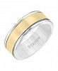 Triton 8MM White Tungsten Carbide Ring with 14K Yellow Gold Linear Insert