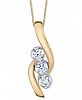 Sirena Diamond Three-Stone 18" Pendant Necklace (1/2 ct. t. w. ) in 14k Gold & White Gold