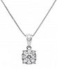 Diamond Cluster 18" Pendant Necklace (1/3 ct. t. w. ) in 14k White Gold