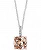 Effy Morganite (1-5/8 ct. t. w. ) & Diamond Accent 18" Pendant Necklace in 14k White Gold
