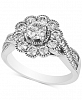 Diamond Round Floral Statement Ring (1 ct. t. w. ) in 14k White Gold
