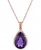 Amethyst (4-5/8 ct. t. w. ) & Diamond (1/6 ct. t. w. ) 18" Pendant Necklace in 14k Rose Gold