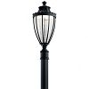 147-BEL-2279412 - Bailey Street Home - Old Hall Quay - 25.5 inch 25W 1 LED Outdoor Post LanternTextured Black Finish with Clear Vertical Rain Glass - Old Hall Quay