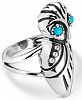 American West Turquoise Owl Ring in Sterling Silver