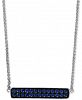 Effy Sapphire Cluster Horizontal Bar 18" Pendant Necklace (5/8 ct. t. w. ) in Sterling Silver