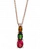 Effy Multi-Tourmaline (1-3/4 ct. t. w) & Diamond 18" Pendant Necklace in 14k Rose Gold