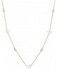 Effy Cultured Freshwater Pearl (5-1/2mm) & Diamond (1/8 ct. t. w. ) 18" Station Necklace in 14k Gold