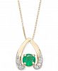 Emerald (1/2 ct. t. w. ) & Diamond Accent 18" Pendant Necklace in 14k Gold (Also Available in Sapphire)