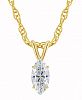 Certified Marquise Diamond Solitaire Pendant Necklace (1/2 ct. t. w. ) in 14k White or Yellow Gold