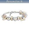 Forever In A Mother's Heart Women's Personalized Birthstone Charm Bracelet