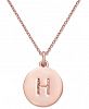 Kate Spade New York Rose Gold-Tone Initial Disc Pendant Necklace, 18" + 2 1/2" Extender