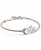 Charriol White Topaz Moon & Stars Cable Bracelet (1/8 ct. t. w. ) in Sterling Silver & Rose Gold-Tone Pvd Stainless Steel