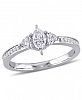Marquise Cut Certified Diamond (5/8 ct. t. w. ) 3-Stone Engagement Ring in 14k White Gold