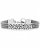 Lois Hill Carved Filigree Bar Woven Bracelet in Sterling Silver