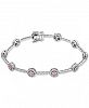 Certified Pink & White Diamond Cluster Link Tennis Bracelet (2 ct. t. w. ) in 14k Rose & White Gold