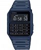 Casio Unisex Digital Calculator Blue Resin Strap Watch 34.4mm