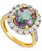 Mystic Topaz (5-5/8 ct. t. w. ) & Cubic Zirconia Statement Ring in 14k Gold-Plated Sterling Silver