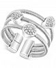 Effy Diamond Mini-Cluster Three-Row Ring (1/10 ct. t. w. ) in Sterling Silver