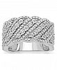 Diamond Diagonal Row Wide Statement Ring (1/6 ct. t. w. ) in 10k White Gold