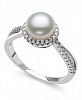 Cultured Freshwater Pearl 7-8.5mm and Cubic Zirconia Accent Ring in Sterling Silver