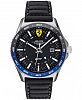 Ferrari Men's Swiss Pilota Evo Black Leather Strap Watch 44mm Women's Shoes