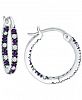 Giani Bernini Purple Cubic Zirconia Small In & Out Hoop Earrings in Sterling Silver, 0.7", Created for Macy's