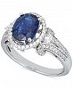 Sapphire (2 ct. t. w. ) & Diamond (1/2 ct. t. w. ) Ring in 14k White Gold