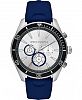 AX Armani Exchange Men's Chronograph Enzo Navy Silicone Strap Watch 46mm