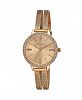 Laura Ashley Women's Sunray Dial Crystal Rose Gold-Tone Alloy Split Mesh Band Watch 33mm