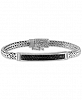 Esquire Men's Jewelry Black Diamond Bar Woven Link Bracelet (5/8 ct. t. w. ) in Sterling Silver, Created for Macy's