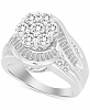 Diamond Round & Baguette Cluster Ring (2 ct. t. w. ) in 10k White Gold