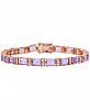 Pink Amethyst (17-1/10 ct. t. w. ) & White Sapphire (4/5 ct. t. w. ) Link Bracelet in 18k Rose Gold-Plated Sterling Silver
