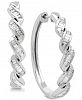 Diamond Baguette Twist Hoop Earrings (1/2 ct. t. w. ) in Sterling Silver