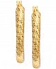 Giani Bernini Textured Oval Hoop Earrings in 18k Gold-Plated Sterling Silver, Created for Macy's