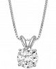 Macy's Star Signature Diamond Solitaire Pendant Necklace (1 ct. t. w. ) in 14k Gold or White Gold