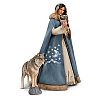 Maiden Of The Wolf Moon Illuminated Portrait Doll That Includes Two Wolf Figures