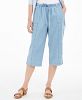 Karen Scott Plus Size Cotton Denim Capri Pants, Created for Macy's