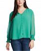1. state Trendy Plus Size Sheer Long-Sleeve Top