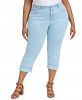 Style & Co Plus Size Tummy-Control Cropped Cuffed Jeans, Created for Macy's