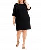 Connected Plus Size Puff-Sleeve Sheath Dress