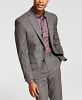 Alfani Men's Slim-Fit Brown/Black Mini-Check Suit Jacket, Created for Macy's