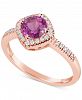 Pink Sapphire (1 ct. t. w. ) & Diamond (1/6 ct. t. w. ) Ring in 14k Rose Gold