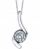 Sirena Diamond Halo Swirl 18" Pendant Necklace (1 ct. t. w. ) in 14k White Gold