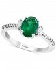 Effy Emerald (1-1/8 ct. t. w. ) & Diamond (1/5 ct. t. w. ) Ring in 14k White Gold