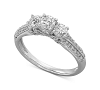 Diamond Triple Stone Engagement Ring (1 ct. t. w. ) in 14k White Gold