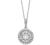 Effy Diamond Halo Cluster 18" Pendant Necklace (3/8 ct. t. w. ) in 14k White Gold