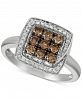 Le Vian Chocolatier Diamond Square Halo Cluster Ring (5/8 ct. t. w. ) in 14k White Gold