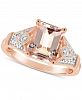 Morganite (2 ct. t. w. ) and Diamond (1/10 ct. t. w. ) Ring in 14K Rose Gold-Plated Sterling Silver