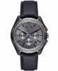 AX Armani Exchange Men's Chronograph Blue Leather Strap Watch 43mm