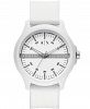 AX Armani Exchange Men's White Silicone Strap Watch 46mm